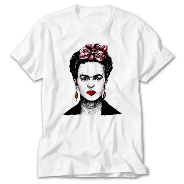 Frida Kahlo Portre White T-Shirt