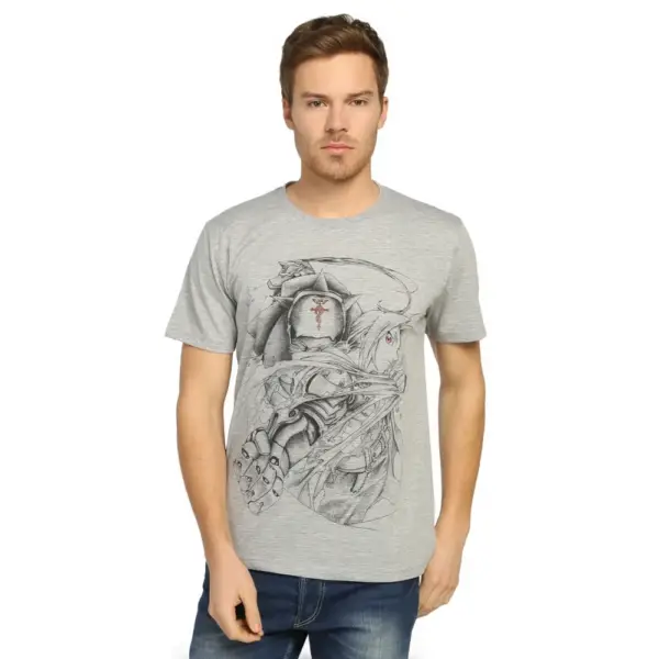 Fullmetal Alchemist Men's Gray T-Shirt - Image 2