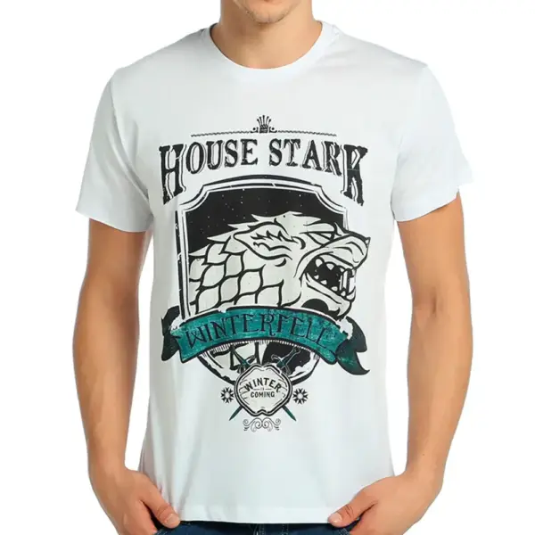 Game Of Thrones Stark Men's White T-shirt