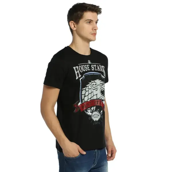 Game Of Thrones Stark Men's Black T-shirt - Image 2
