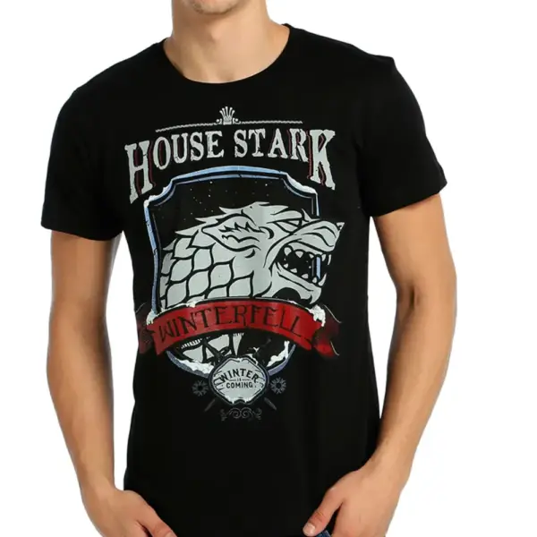 Game Of Thrones Stark Men's Black T-shirt