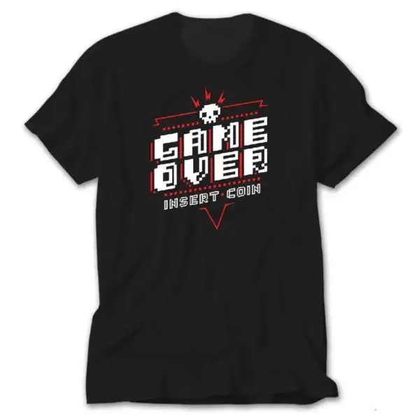 Game Over Insert Coin, Black T-Shirt