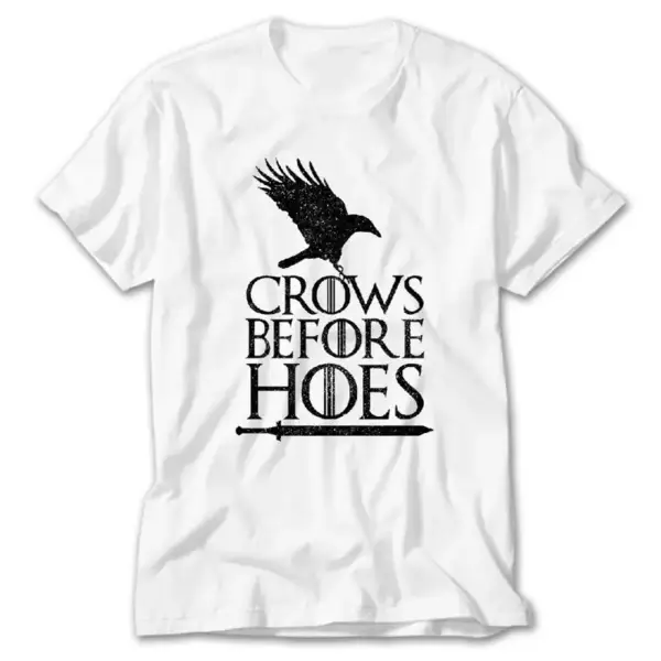 Game of Thrones Crows Before Hoes, White T-Shirt