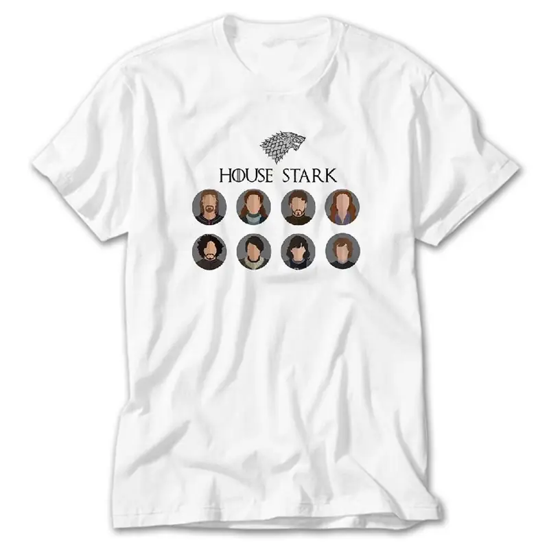 Game of Thrones House Stark, White T-Shirt
