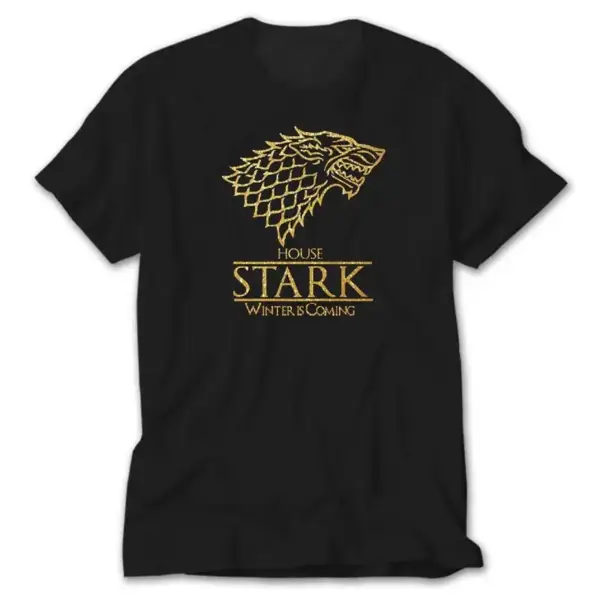 Game of Thrones House Stark Winter is Coming, Black T-Shirt