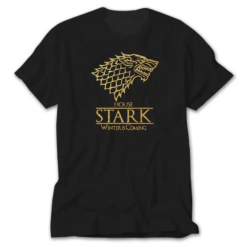 Game of Thrones House Stark Winter is Coming, Black T-Shirt