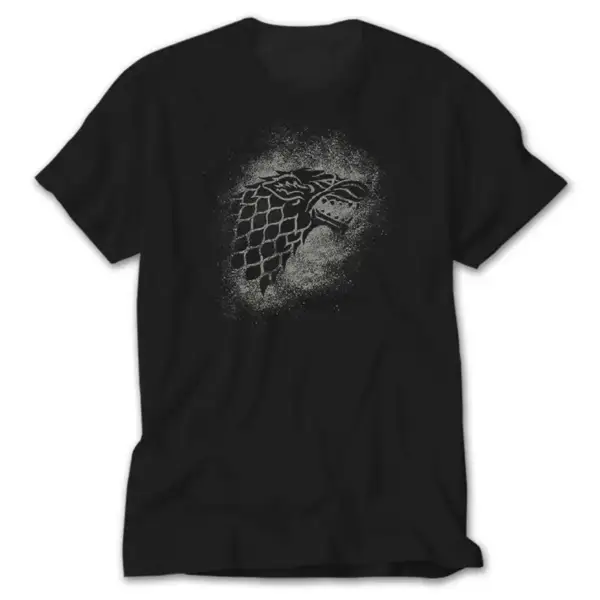 Game of Thrones House Stark Wolf Sigil, Black T-Shirt