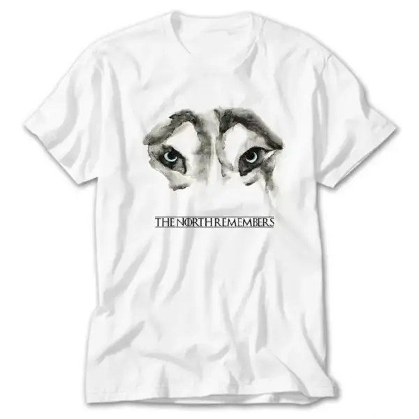 Game of Thrones Wolf Remembers, White T-Shirt