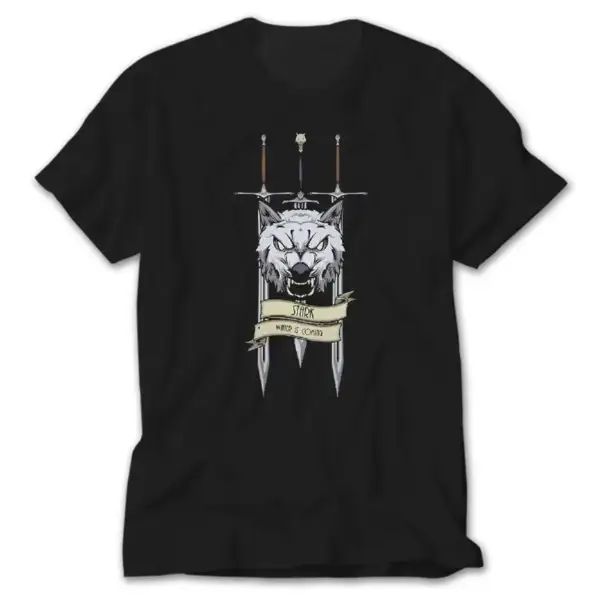 Game of Thrones Wolf and Sword, Black T-Shirt
