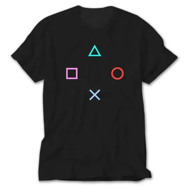 Gamepad Buttons, Black T-Shirt