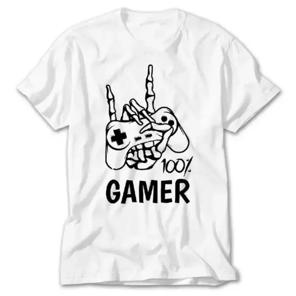 Gamer %100 , White T-Shirt