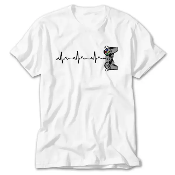Gamer Hearthbeat, White T-Shirt