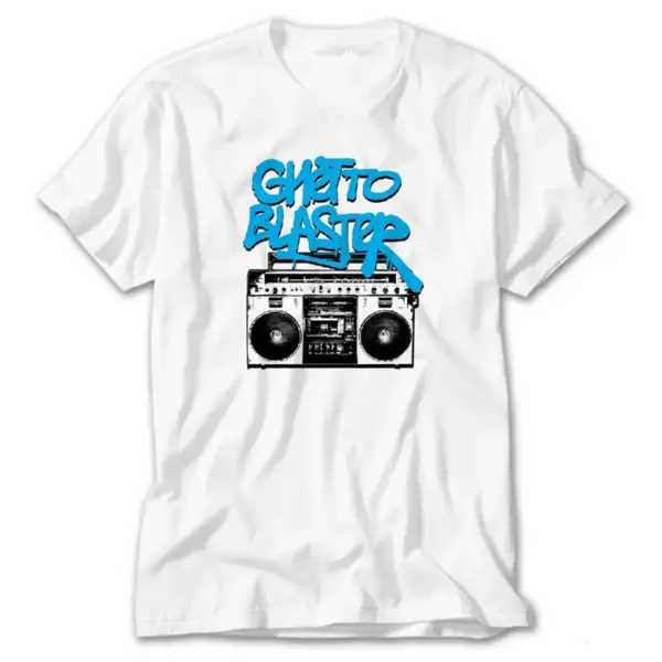 Ghetto Blaster, White T-Shirt