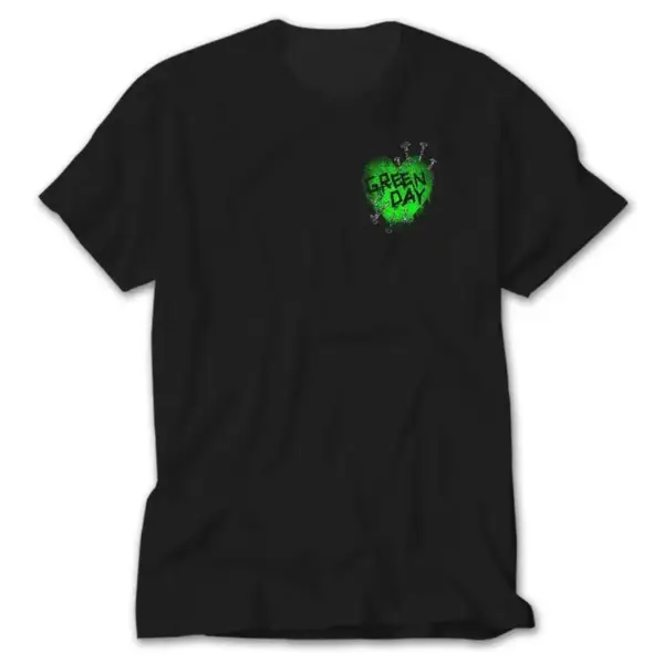 Green Day Green Hearth, Black T-Shirt