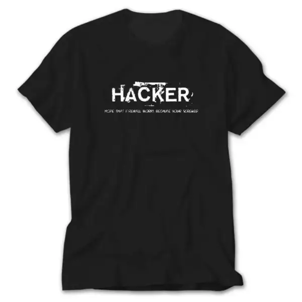 Hacker Firewall, Black T-Shirt