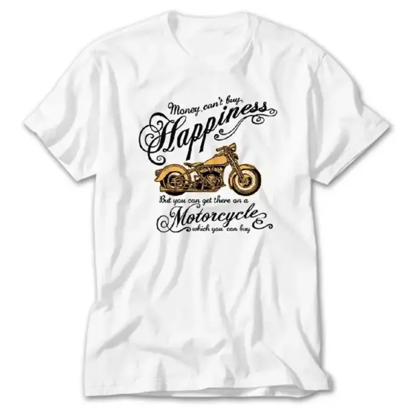 Happines Motorcycle, White T-Shirt
