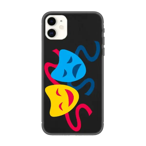 Happy Sad Face iPhone Case, Happy Sad Face Logo iPhone 15 Phone Case