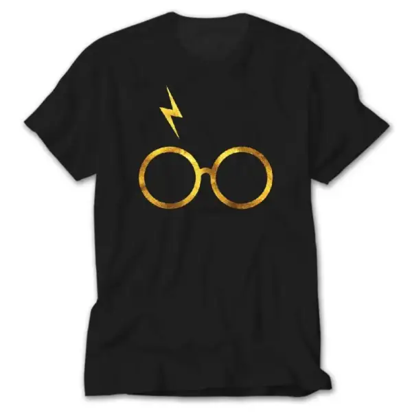 Harry Potter Glasses Black T-Shirt