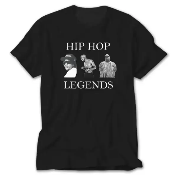 Hip Hop Legends 2pac Biggie Eazy, Black T-Shirt