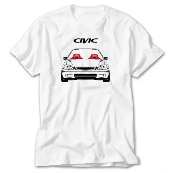 Honda Civic, White T-Shirt