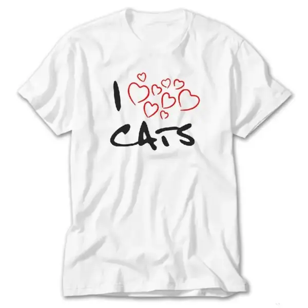 I Love Cats, White T-Shirt