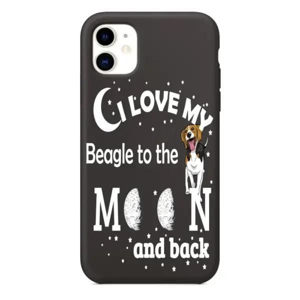 I Love My Beagle to the Moon and Back iPhone Case, I Love My Beagle to the Moon and Back Artwork iPhone 15 Phone Case