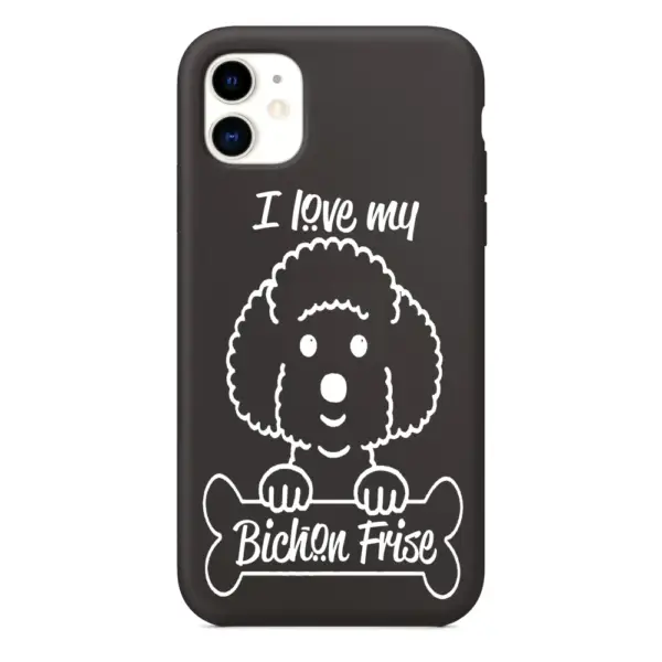 I Love My Bichen Frise iPhone Case, I Love My Bichen Frise Artwork iPhone 15 Phone Case