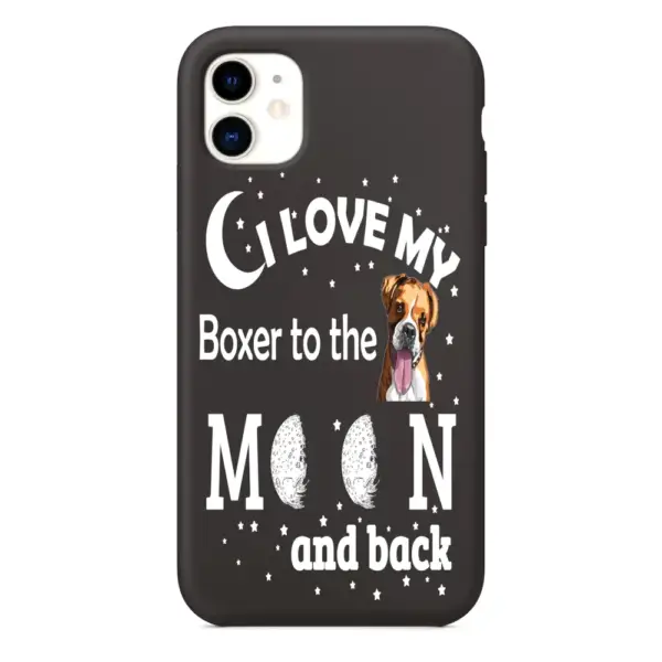 I Love My Boxer to the Moon and Back iPhone Case, I Love My Boxer to the Moon and Back Artwork iPhone 15 Phone Case