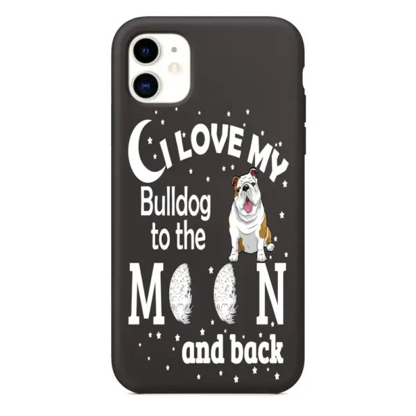 I Love My Bulldog to the Moon and Back iPhone Case, I Love My Bulldog to the Moon and Back Artwork iPhone 15 Phone Case