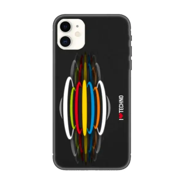 I Love Techno iPhone Case, I Love Techno Artwork iPhone 15 Phone Case