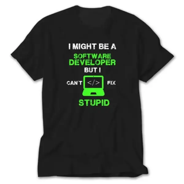 I Might Be A Software Developer, Black T-Shirt