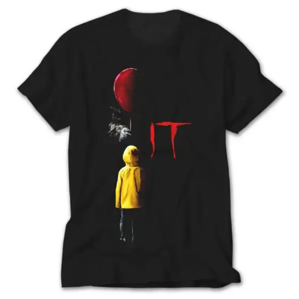 IT Child and Balloon Black T-Shirt