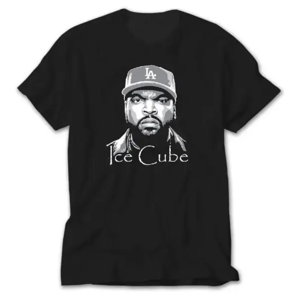 Ice Cube BW, Black T-Shirt