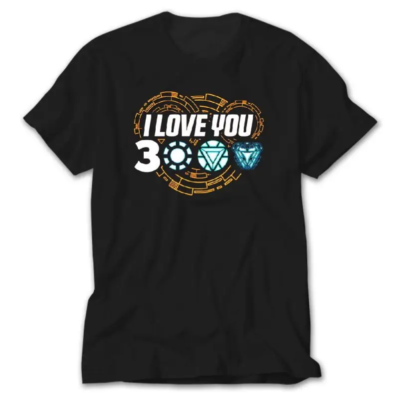 Iron man I Love You 3000 Black T-Shirt