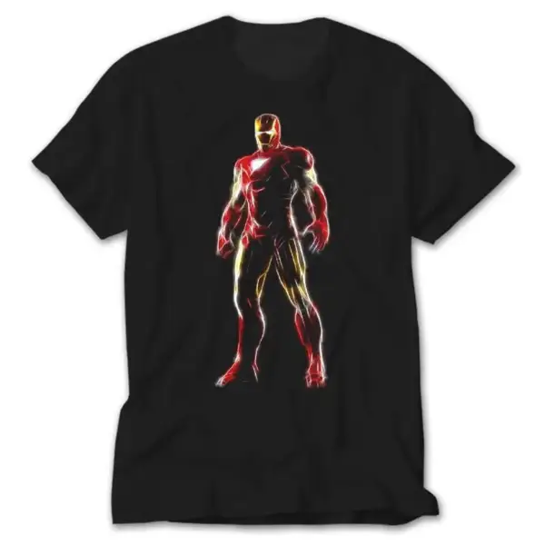 Iron Man Neon, Black T-Shirt