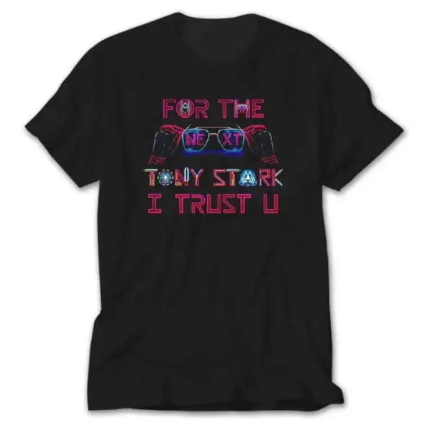 Iron Man Tony Stark Trust You Black T-Shirt