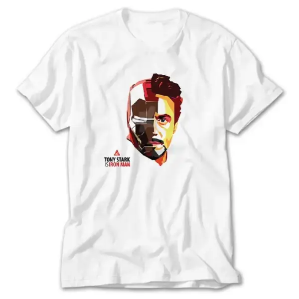 Iron Man Tony Stark, White T-Shirt