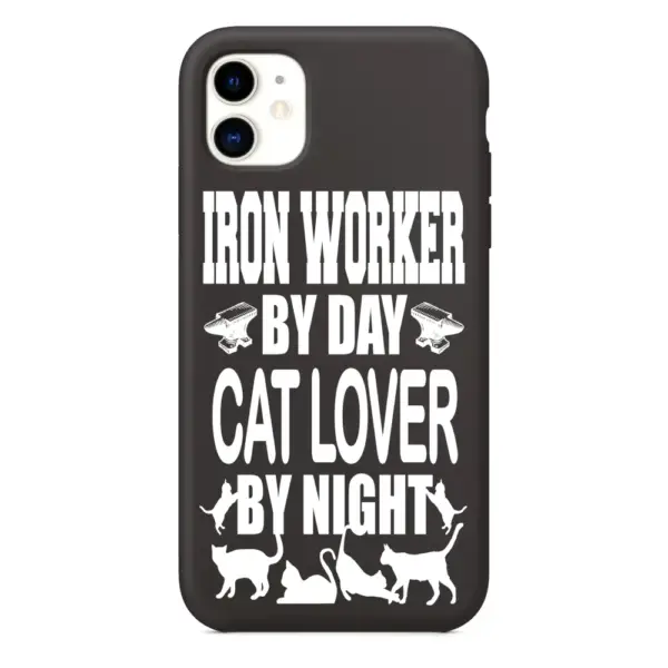 Iron Worker By Day Cat Lover By Night iPhone Case, Iron Worker By Day Cat Lover By Night Artwork iPhone 15 Phone Case