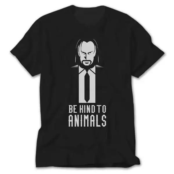 John Wick Be Kind Animals, Black T-Shirt