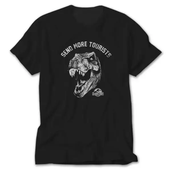 Jurassic Park Send More Tourist, Black T-Shirt