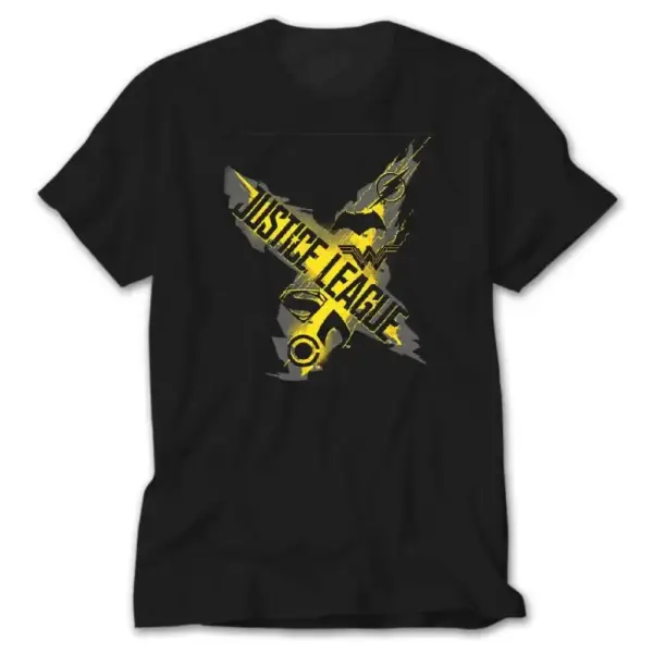 Justice League Heroes Black T-Shirt