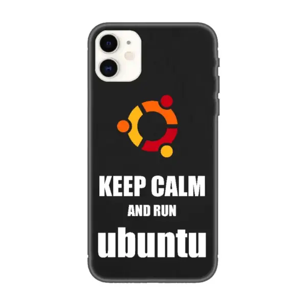 Keep Calm And Run Ubuntu iPhone Case, Keep Calm And Run Ubuntu Artwork iPhone 15 Phone Case
