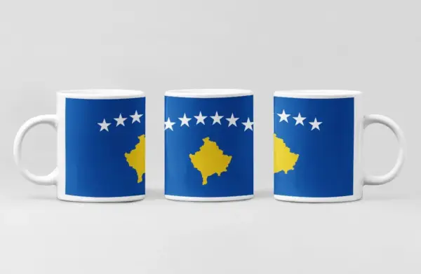 Kosovo Flag Coffee Mug, Kosovo Country National Flag Mug