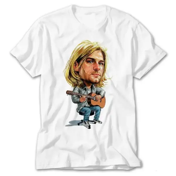 Kurt Cobain, White T-Shirt