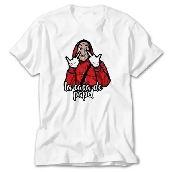 La Casa De Papel Finger, White T-Shirt
