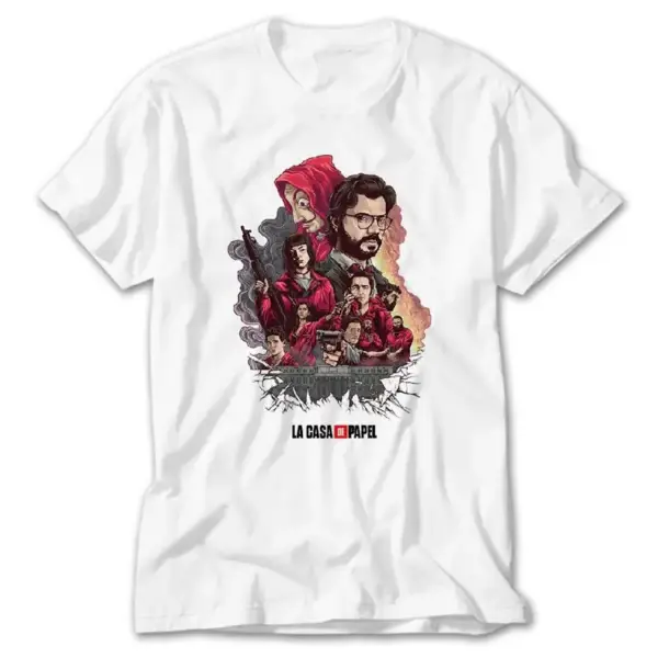 La Casa De Papel Members, White T-Shirt