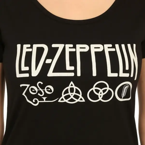 Led Zeppelin Women's Black T-Shirt - Image 2