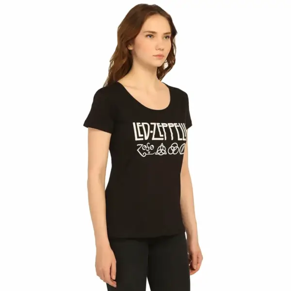 Led Zeppelin Women's Black T-Shirt - Image 3