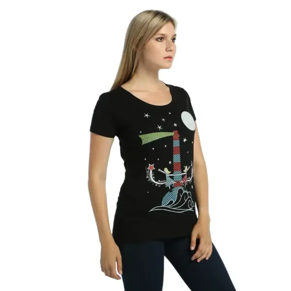 Lighthouse Women's Black T-Shirt - Image 3