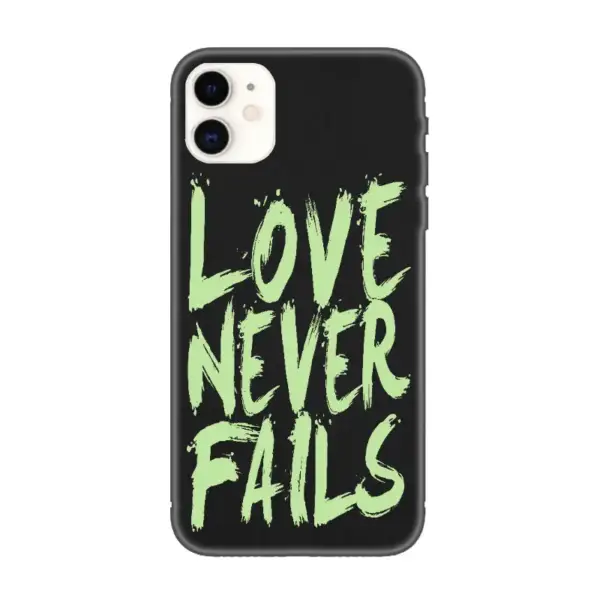 Love Never Fails iPhone Case, Love Never Fails Artwork iPhone 15 Phone Case